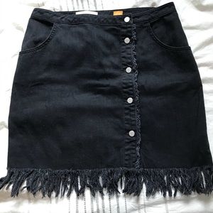 Anthropologie Pilcro Denim Fringe Skirt size 14